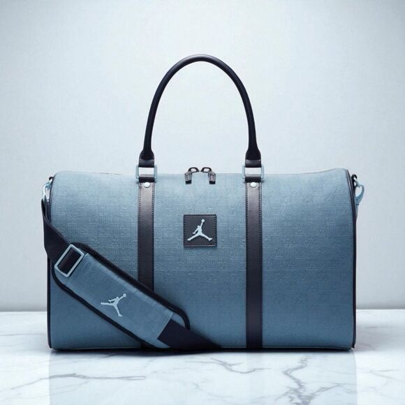 Jordan Duffle Bag WMNS Blue Weekender Monogram Nike MA0759-M0S Carry On Sz 25L - Picture 1 of 9